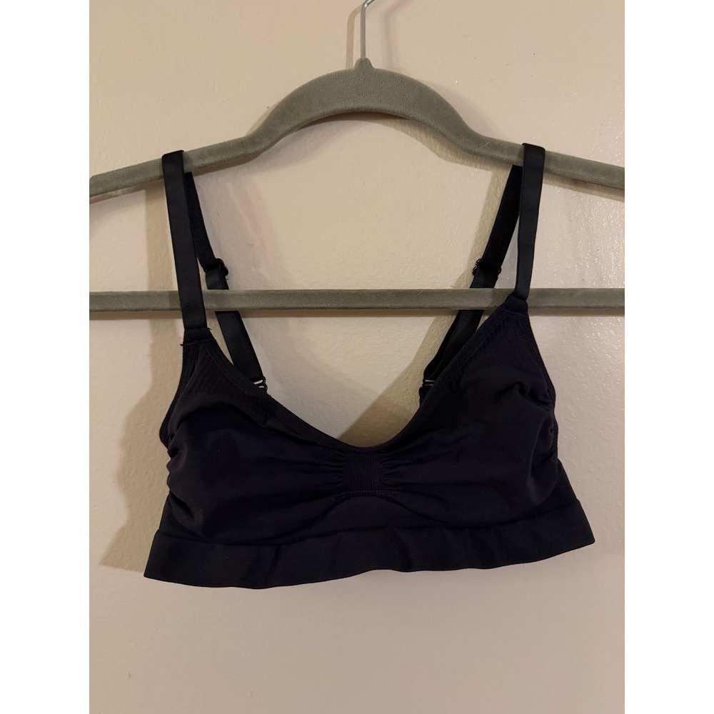 SKIMS Fits Everybody Scoop Neck Bralette Onyx Black Size Small Adjustable Straps